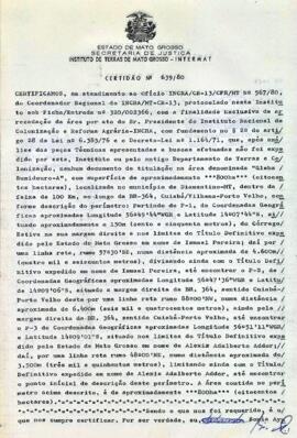NÚMERO DA CERTIDÃO: 639.80