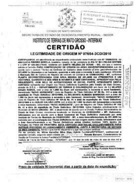 NÚMERO DA CERTIDÃO: 07654-3CD.2010