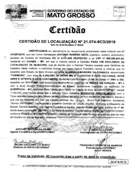 NÚMERO DA CERTIDÃO: 21.074-9CD.2019