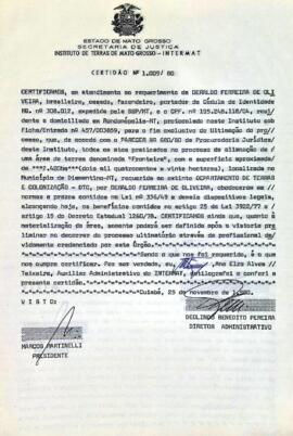 NÚMERO DA CERTIDÃO: 1.009.80