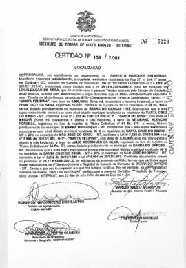 NÚMERO DA CERTIDÃO: 109.2,001
