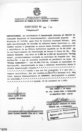 NÚMERO DA CERTIDÃO: 338.92
