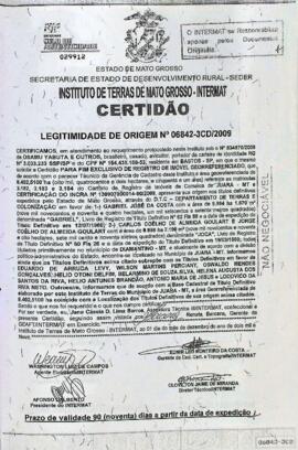 NÚMERO DA CERTIDÃO: 06842-3CD.2009