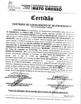 NÚMERO DA CERTIDÃO: 20.479-9CD.2019
