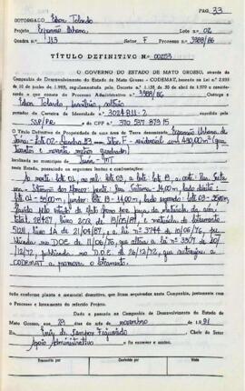 NÚMERO DO TÍTULO: 00253