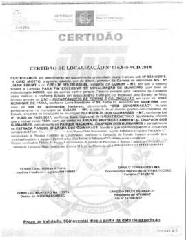 NÚMERO DA CERTIDÃO: 016.845-9CD.2018