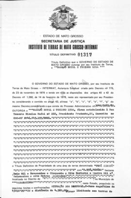 NÚMERO DO TÍTULO: 01317