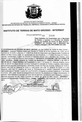 NÚMERO DO TÍTULO: 3358