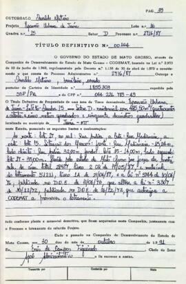NÚMERO DO TÍTULO: 00164
