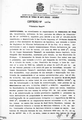 NÚMERO DA CERTIDÃO: 127.94