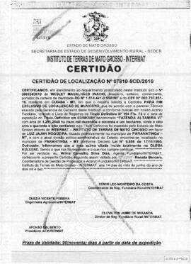 NÚMERO DA CERTIDÃO: 07810-5CD.2010