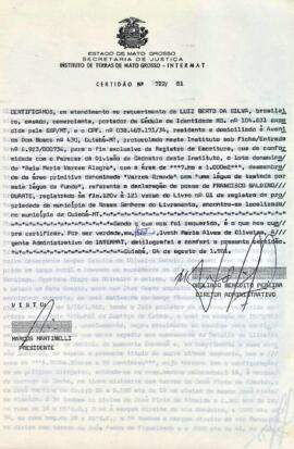 NÚMERO DA CERTIDÃO: 722.81