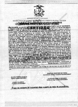 NÚMERO DA CERTIDÃO: SEM DADOS