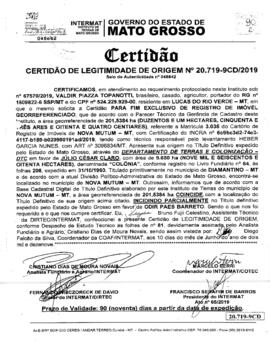 NÚMERO DA CERTIDÃO: 20.719-9CD.2019