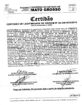 NÚMERO DA CERTIDÃO: 20.338-9CD.2019