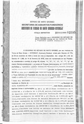NÚMERO DO TÍTULO: 001986