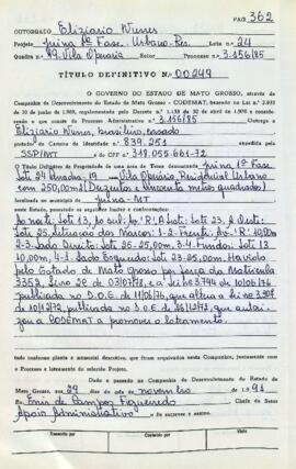 NÚMERO DO TÍTULO: 00249