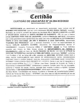 NÚMERO DA CERTIDÃO: 24.084-9CD.2022