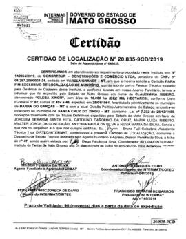 NÚMERO DA CERTIDÃO: 20.835-9CD.2019