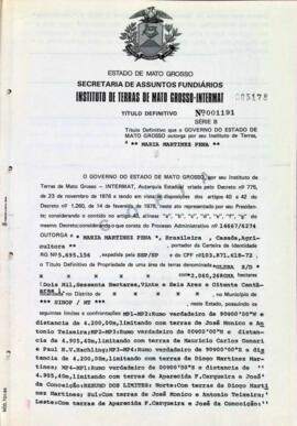 NÚMERO DO TÍTULO: 001191