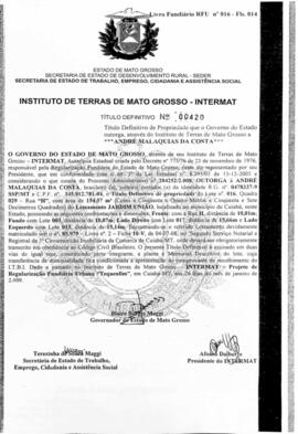 NÚMERO DO TÍTULO: 00420