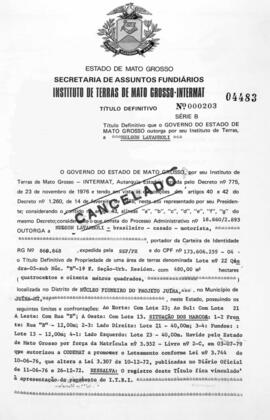NÚMERO DO TÍTULO: 000203
