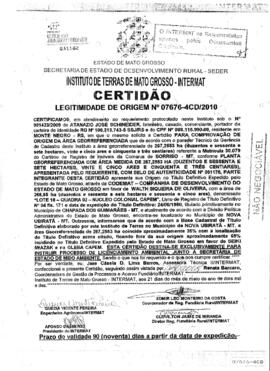 NÚMERO DA CERTIDÃO: 07676-4CD.2010
