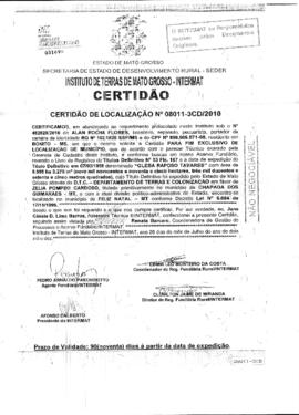 NÚMERO DA CERTIDÃO: 08011-3CD.2010