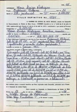 NÚMERO DO TÍTULO: 4024