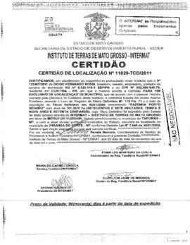 NÚMERO DA CERTIDÃO: 11029-7CD.2011