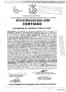 NÚMERO DA CERTIDÃO: 07289-2CD.2010