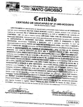 NÚMERO DA CERTIDÃO: 21.065-9CD.2019