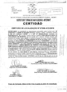 NÚMERO DA CERTIDÃO: 07998-4CD.2010