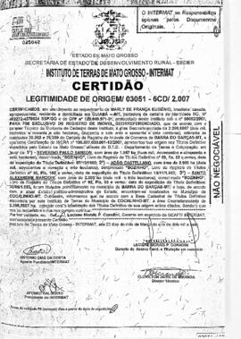 NÚMERO DA CERTIDÃO: 03051-6CD.2007