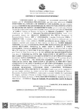 NÚMERO DA CERTIDÃO: 00620.2024