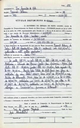 NÚMERO DO TÍTULO: 00460