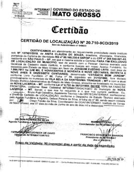 NÚMERO DA CERTIDÃO: 20.710-9CD.2019