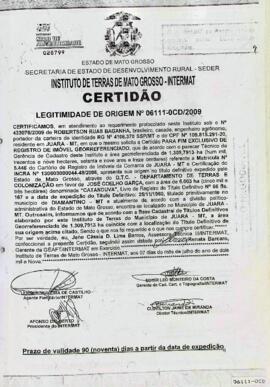 NÚMERO DA CERTIDÃO: 06111-0CD.2009