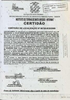 NÚMERO DA CERTIDÃO: 06725-5CD.2009