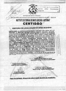 NÚMERO DA CERTIDÃO: 07662-4CD.2010
