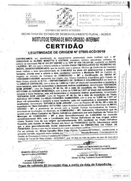 NÚMERO DA CERTIDÃO: 07805-0CD.2010