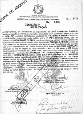 NÚMERO DA CERTIDÃO: 074.2003
