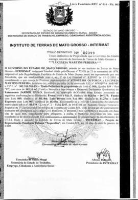 NÚMERO DO TÍTULO: 00399