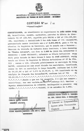 NÚMERO DA CERTIDÃO: 287.92