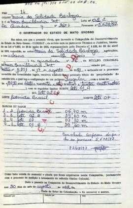 NÚMERO DO TÍTULO: SEM DADOS