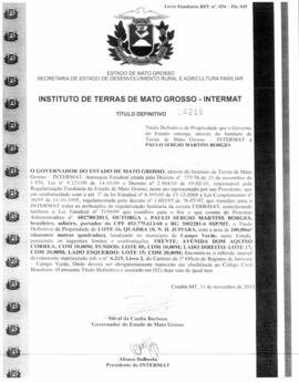 NÚMERO DO TÍTULO: 14216