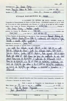 NÚMERO DO TÍTULO: 00484