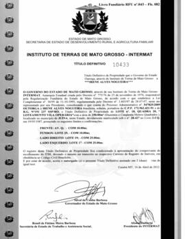 NÚMERO DO TÍTULO: 10433