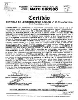 NÚMERO DA CERTIDÃO: 20.333-9CD.2019