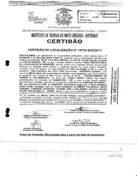 NÚMERO DA CERTIDÃO: 10733-8CD-2011
